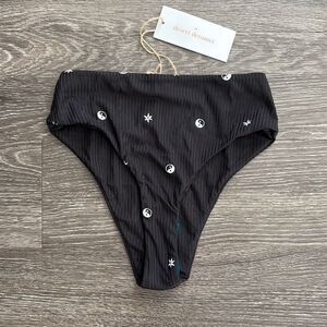 NWT Urban Outfitters Desert Dreamer Black Embroidered Bikini Bottoms Small